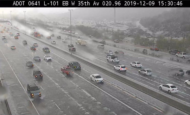 ADOT: An icy pavement on the L-101 in Agua Fria