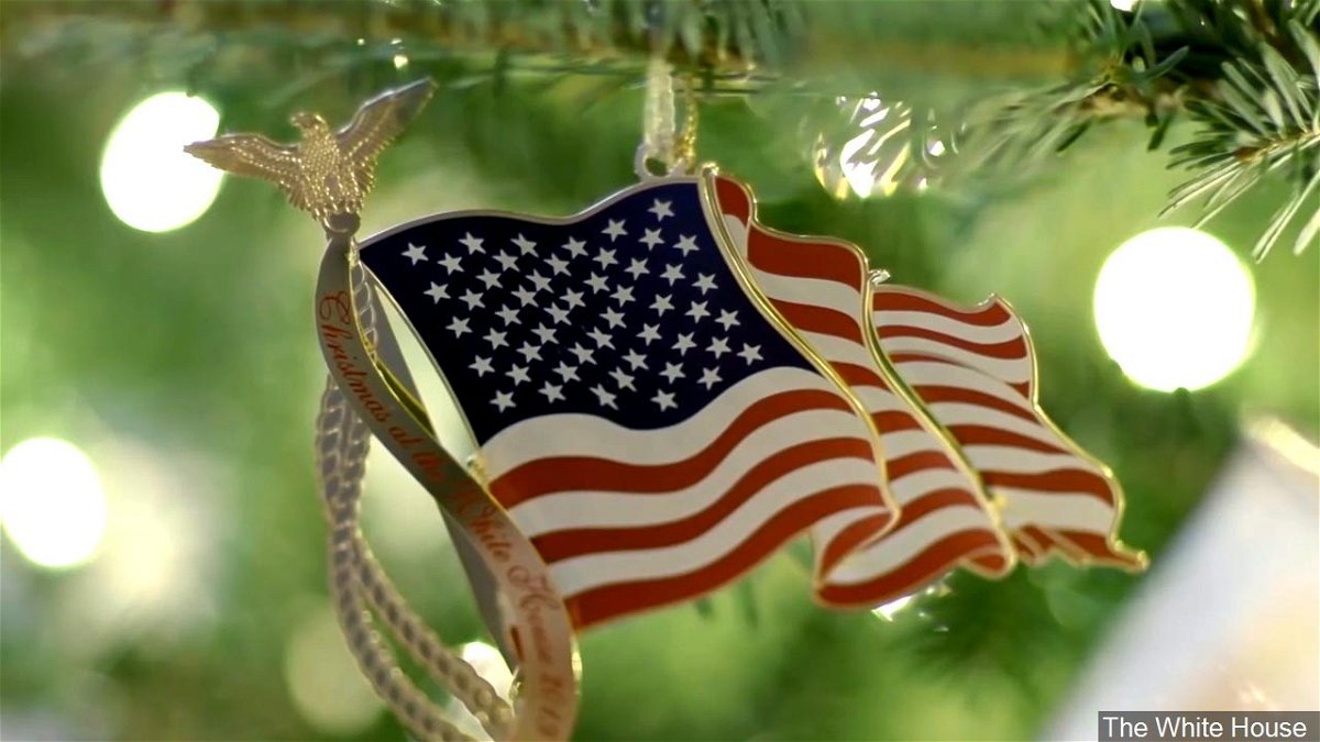 U.S. flag Christmas ornament