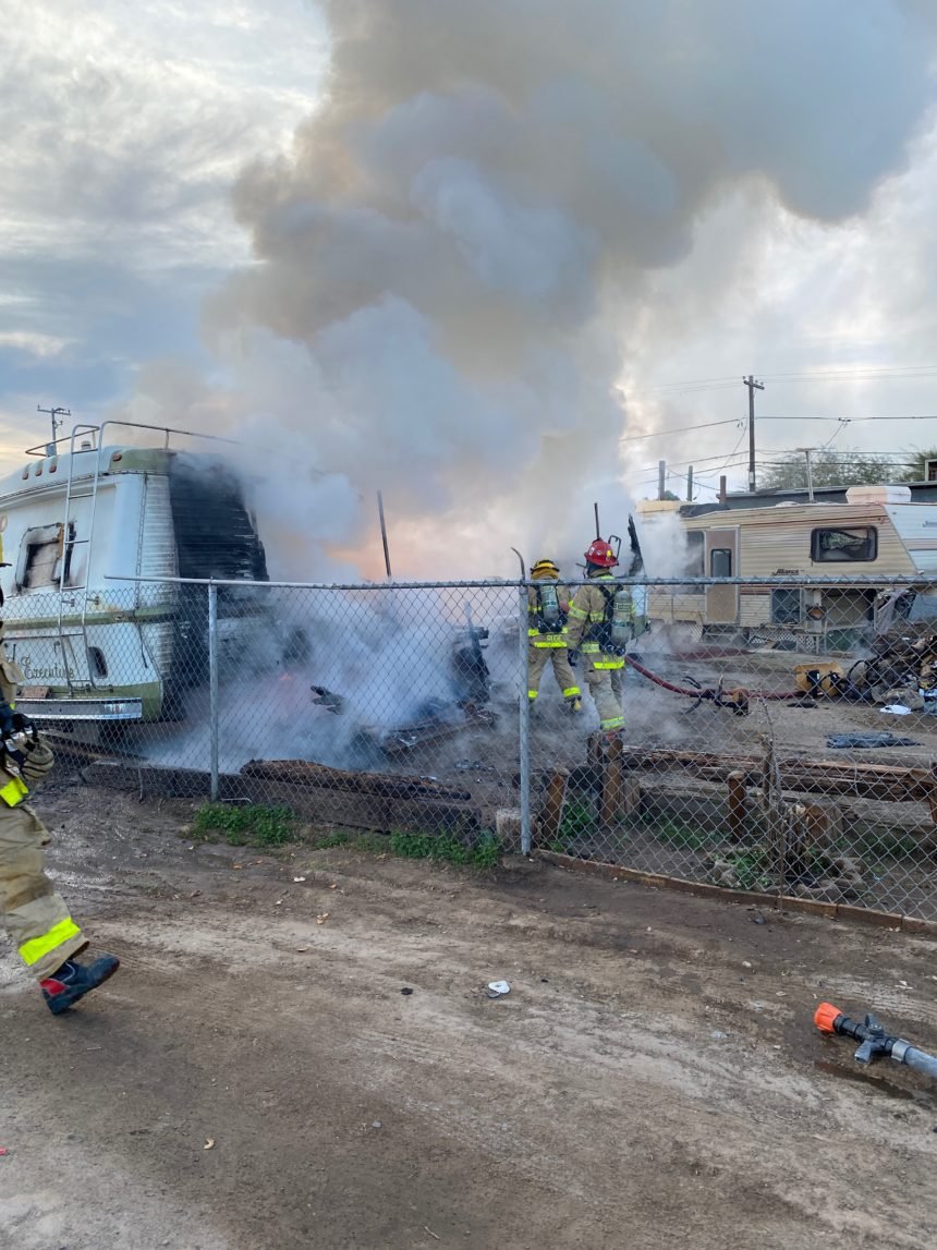 Trailer fire burning in Yuma KYMA