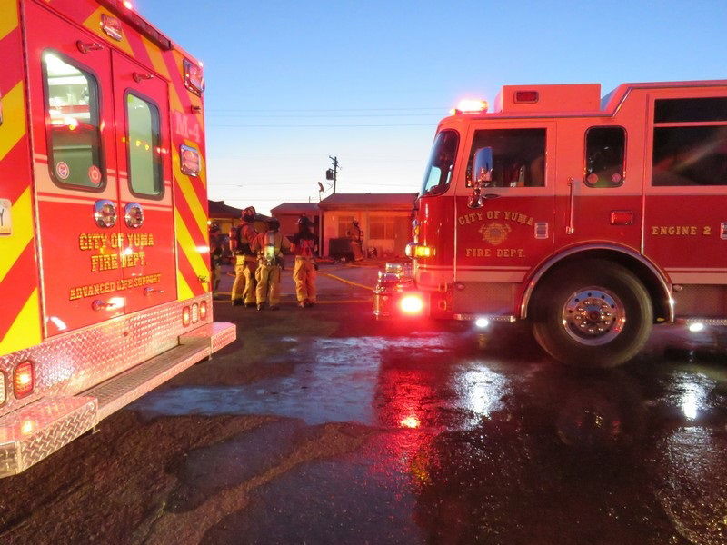 Yuma firefighters battle a blaze on 12th drive