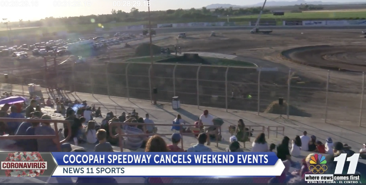 The Cocopah Speedway shuts down it's upcoming weekend events due to Coronavirus concerns.