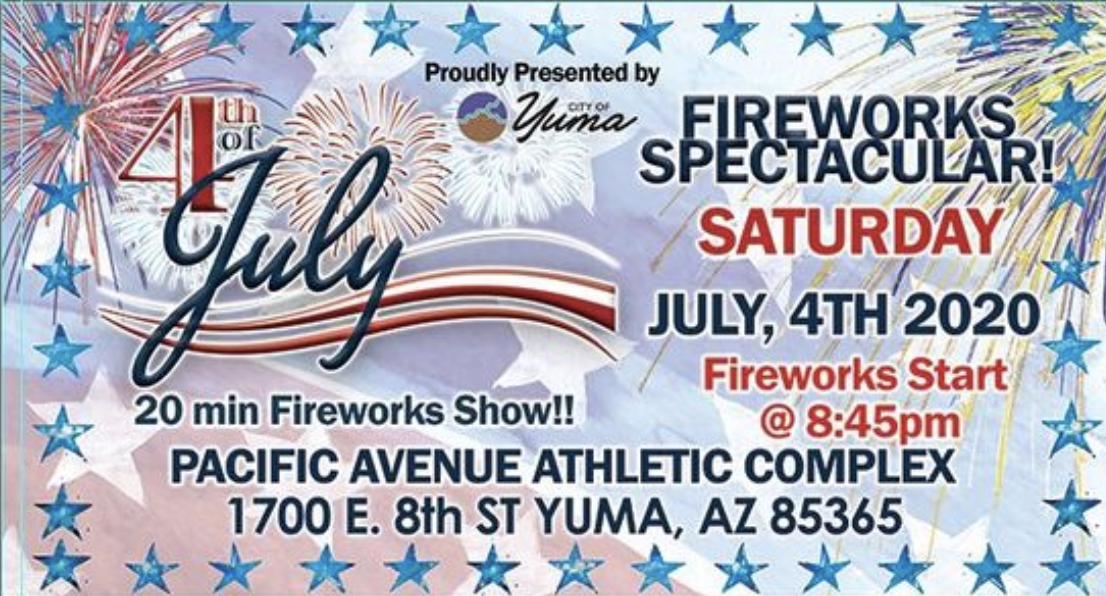 Fourth of July fireworks in Yuma, driveup event KYMA