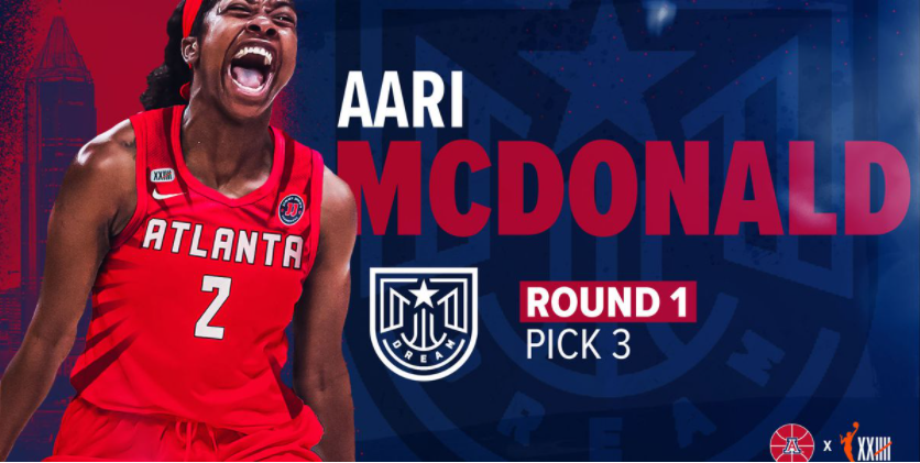 Aari McDonald selected 3rd overall in WNBA draft 