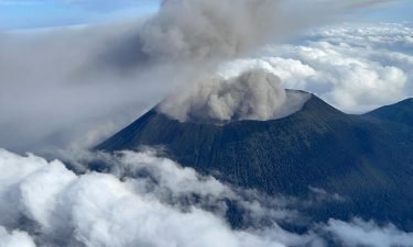CNN's Fabien Muhire captured these images of Mt. Nyiragongo on a flight with a team of experts surveying the volcano.