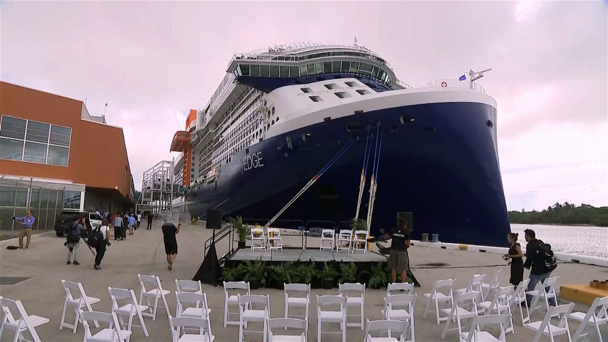 <i>CNN</i><br/>The Celebrity Edge cruise ship is docked at Port Everglades in Fort Lauderdale