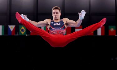 Sam Mikulak on high bar