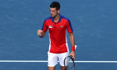 Novak Djokovic competes in Tokyo