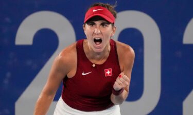 Belinda Bencic competes