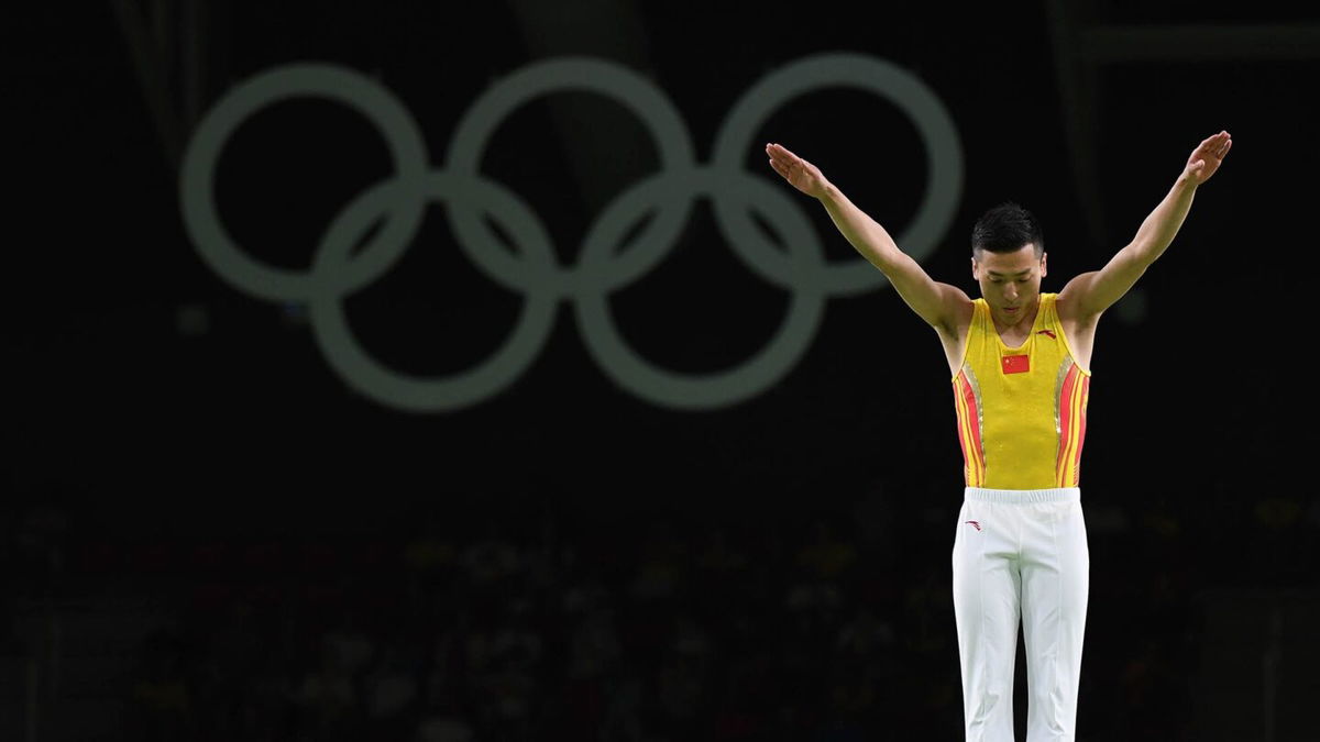 Dong Dong competes at the Rio Olympics