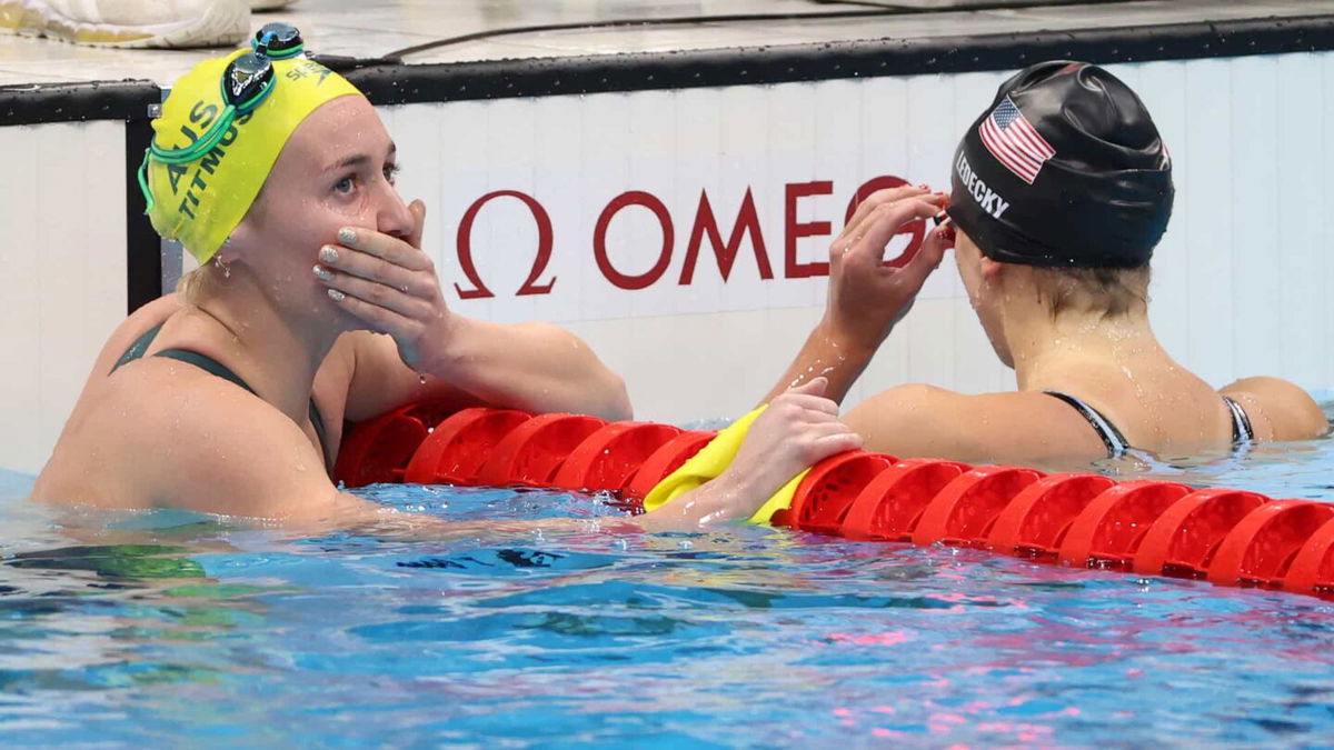 Ariarne Titmus Katie Ledecky Swimming