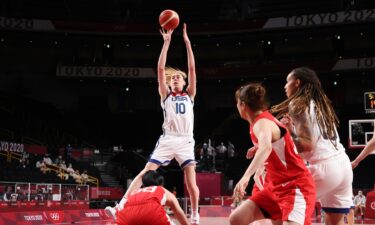 Breanna Stewart Team USA had a double-double against Japan