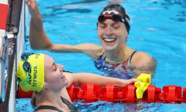 Ariarne Titmus and Katie Ledecky