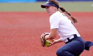 Ali Aguilar fields a ground ball on Day 1