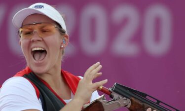 Maddie Brenau celebrates medal