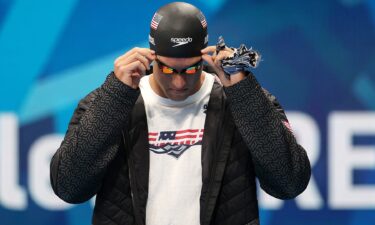 Caeleb Dressel of the United States arrives before competing in the men's 100m freestyle semifinal.