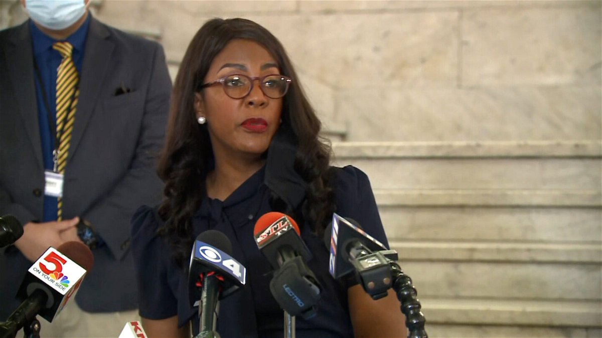 <i>KMOV</i><br/>St. Louis Mayor Tishaura Jones held a press conference on July 26 to address the city's mask mandate amid a rise in Covid cases throughout the state of Missouri.