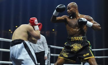 Boxer Chris Eubank's son Sebastian has died in Dubai days before his 30th birthday. Eubank is shown here during one of his bouts.