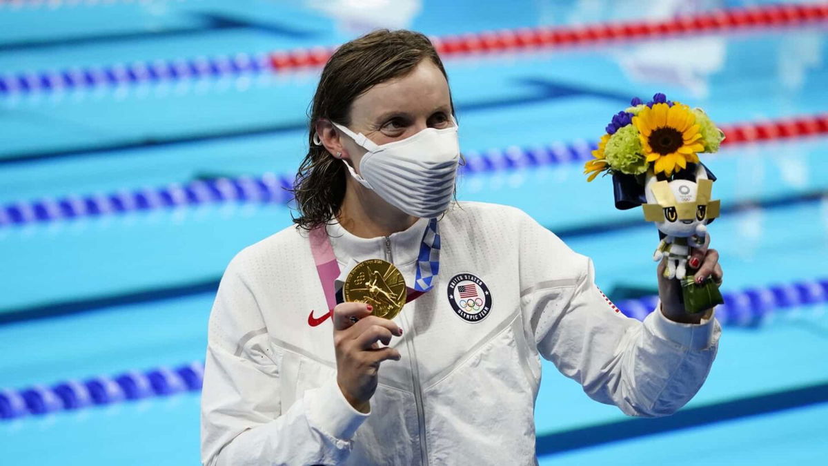 Katie Ledecky with gold