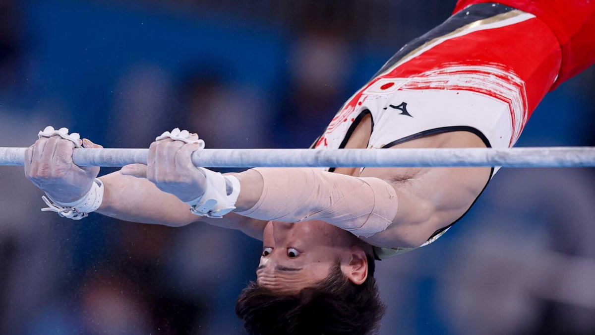 Kitazono Takeru's 14.500 high bar routine in team final