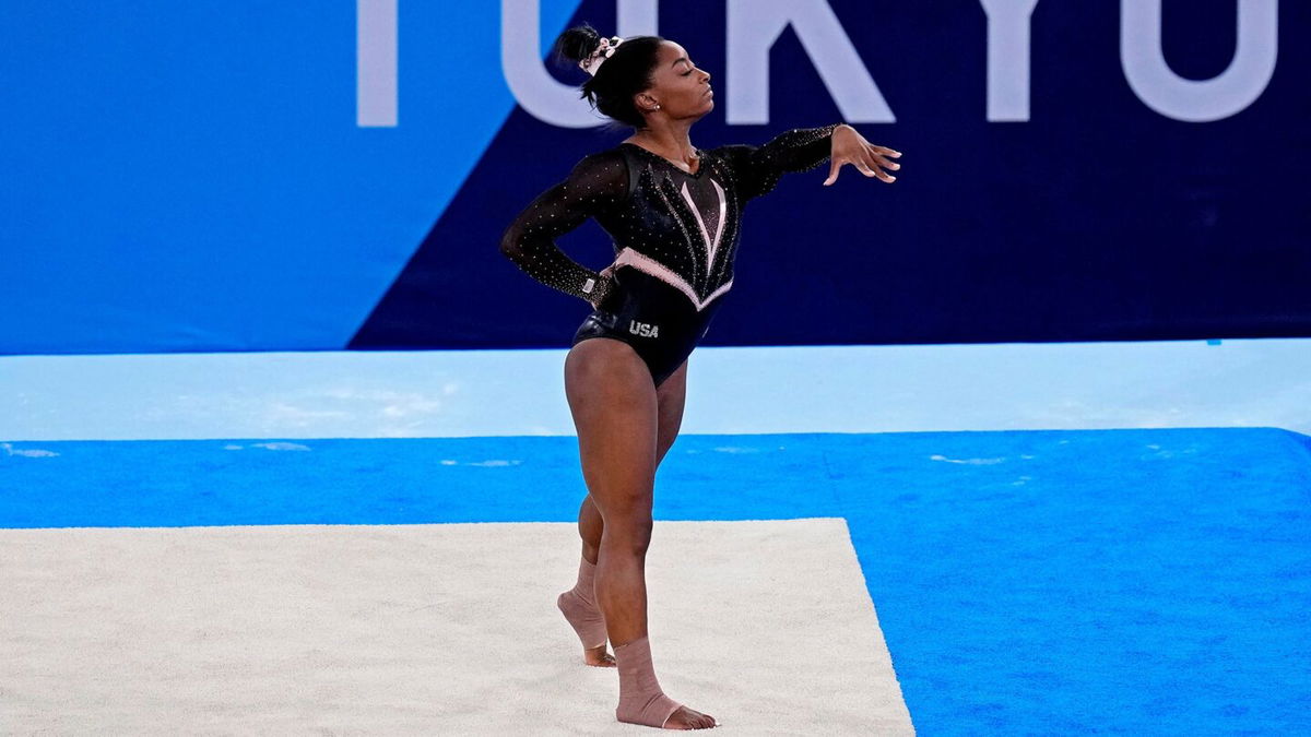 Simone Biles readies Olympic performances at podium training