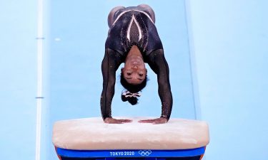 Podium Training: Biles practices Yurchenko double pike