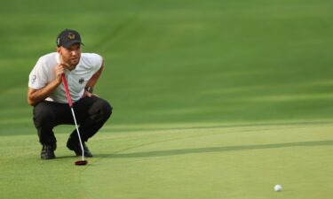 German golfer Kieffer putts in a long-distance eagle