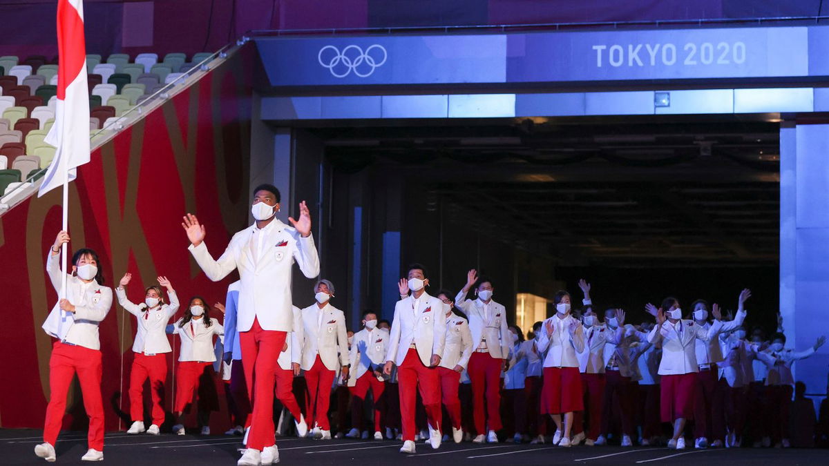 Japan makes Opening Ceremony entrance behind NBA's Hachimura