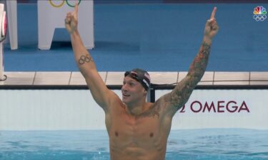 Caeleb Dressel emotional after winning 100m freestyle gold