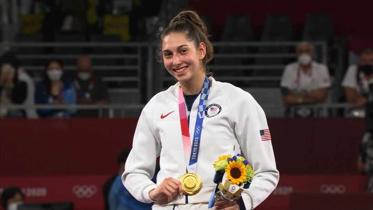 USA's Anastasija Zolotic receives first Olympic gold medal