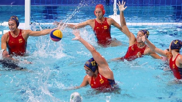 Spain defeated South Africa 29-4 in a women's water polo preliminary match