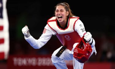 Anastasija Zolotic becomes the first female U.S. athlete to win gold in taekwondo at the 2020 Tokyo Olympic Games.