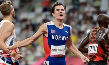 Norway's Jakob Ingebrigtsen wins the men's 1500m final at the 2020 Tokyo Olympic Games.