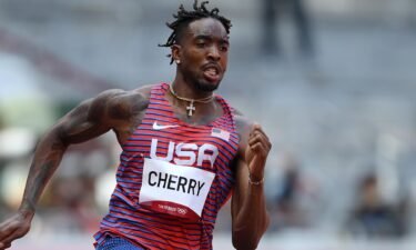 Michael Cherry of Team United States competes in round one of the Men's 400m heats on day nine of the Tokyo 2020 Olympic Games