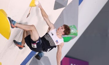 Colin Duffy of the United States was the only competitor to place top 10 in all three climbing disciplines in the sport climbing men's qualification round.