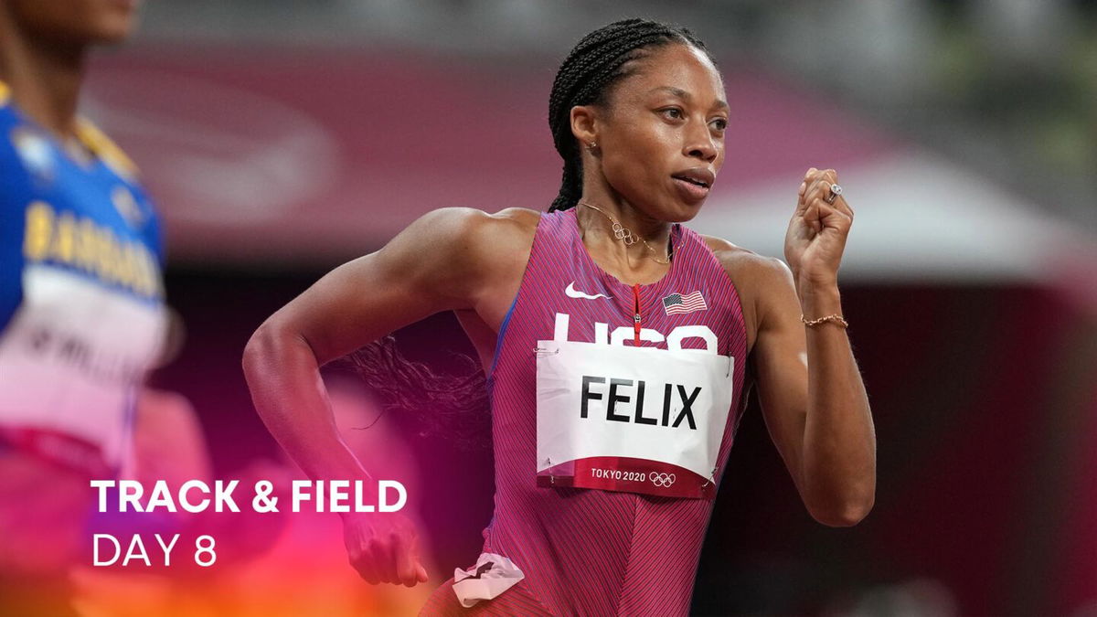 USA's Allyson Felix in the Women's 400m Semifinal at the Olympic Stadium on the twelfth day of the Tokyo 2020 Olympic Games