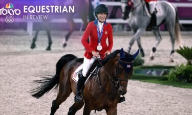 Jessica Springsteen and her horse ride the victory lap with a silver medal