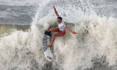 Carissa Moore competes in Tokyo