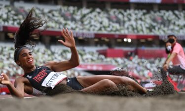 Tyra Gittens competes in the Women's Long Jump Final