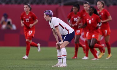 Megan Rapinoe looks dejected after Canada takes a lead lead on Team USA