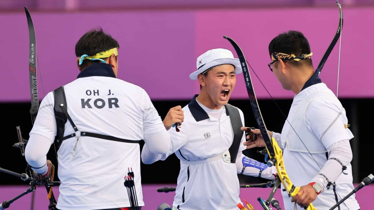 South Korean archers celebrate