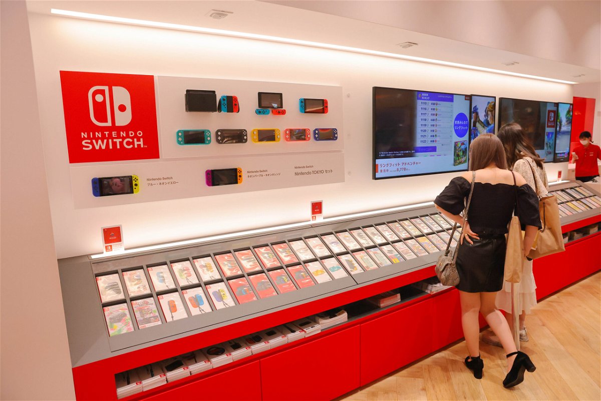 <i>Stanislav Kogiku/SOPA Images/LightRocket/Getty Images</i><br/>Nintendo sales fell nearly 10% in the quarter ended June as pandemic hot streak fizzles out. This image shows a Nintendo Store in Tokyo