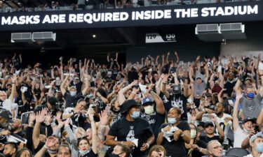 Fans do the wave during a preseason game between the Seattle Seahawks and the Las Vegas Raiders at Allegiant Stadium on August 14 in Las Vegas