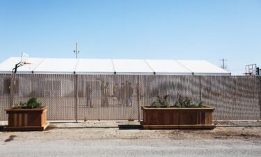 Unaccompanied migrant children at a temporary facility in Pecos