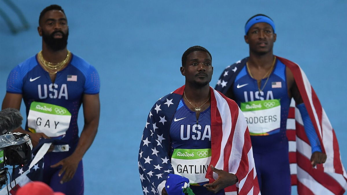 Team USA ready for the 4x100 relay