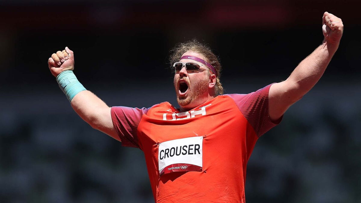 Crouser defends shot put gold with historic series of throws