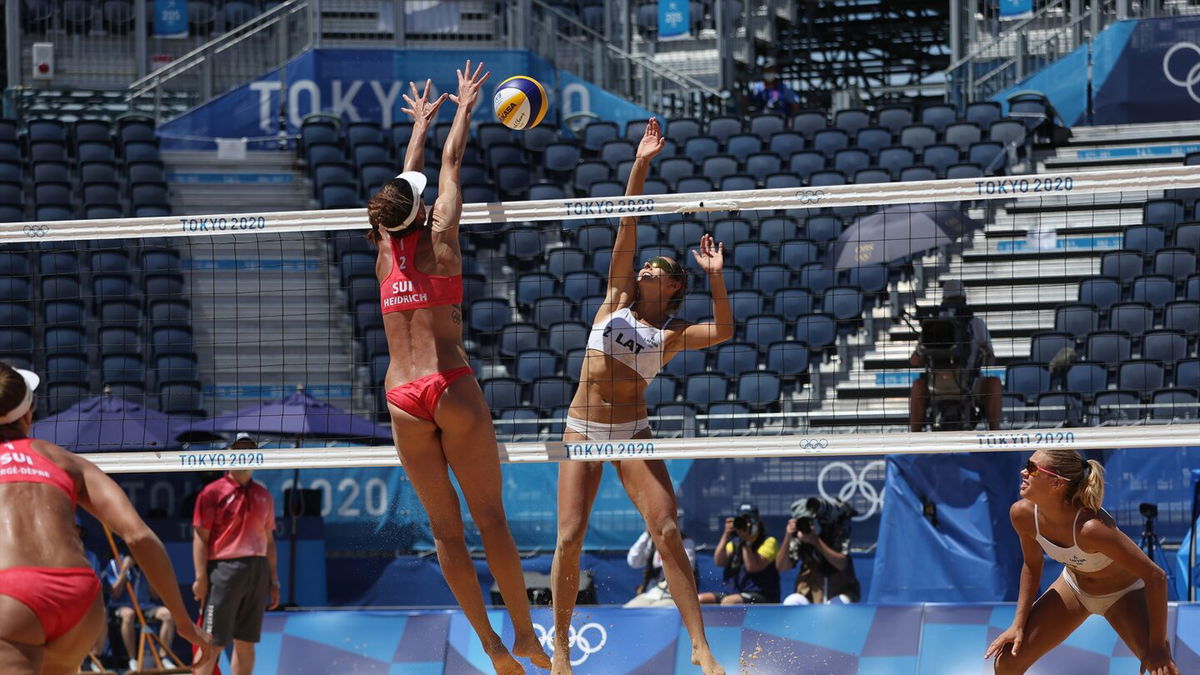 Swiss defeat Latvia for bronze in beach volleyball