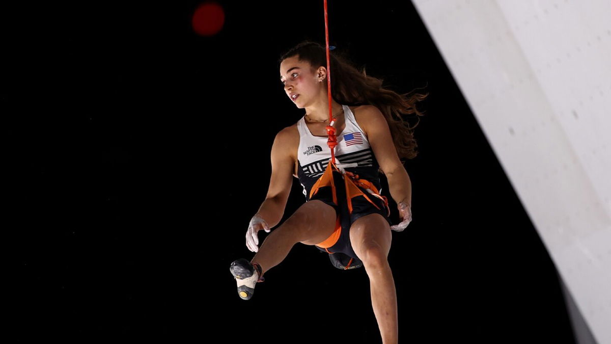 USA's Brooke Raboutou qualifies for sport climbing finals