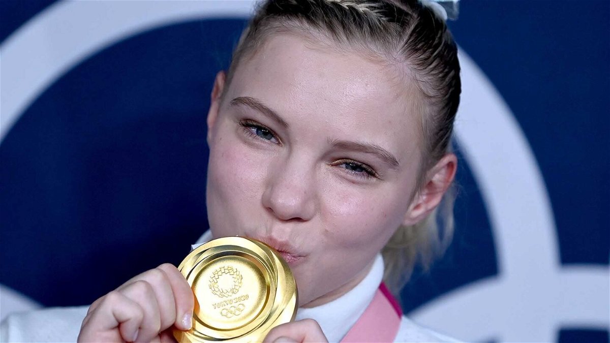 Jade Carey wins first Olympic gold on floor