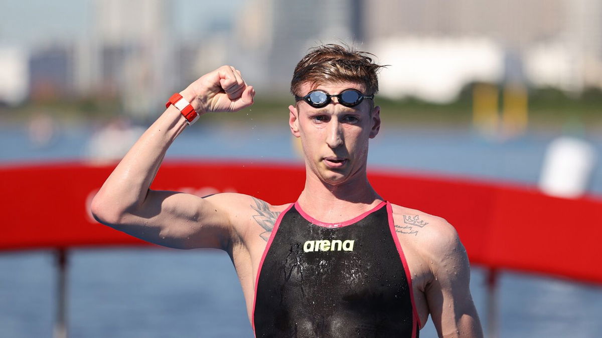 Germany's Florian Wellbrock wins gold in men's marathon swim