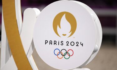 Paris 2024 signage at the Tokyo Olympics.